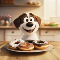 Dog and donuts