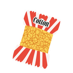 Hand drawn vector illustration of cotton thread bobbin in cartoon flat style. Essential sewing material for crafting, needlework, and textile projects.