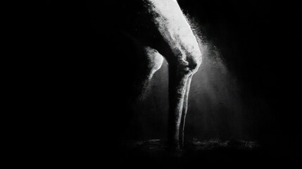 Horse leg closeup silhouette