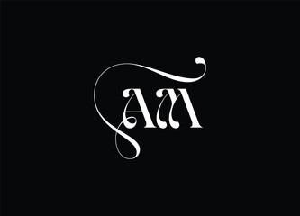 AM Logo Design Vector. Elegant Monogram Logo Design