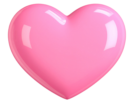 Glossy Pink Heart Shape PNG Transparent Background