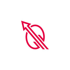 letter q swoosh arrow linear simple logo vector
