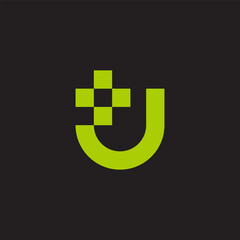 letter j plus green medical simple logo vector
