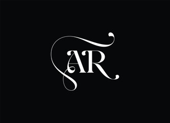 AR Logo Design Vector. Elegant Monogram Logo Design