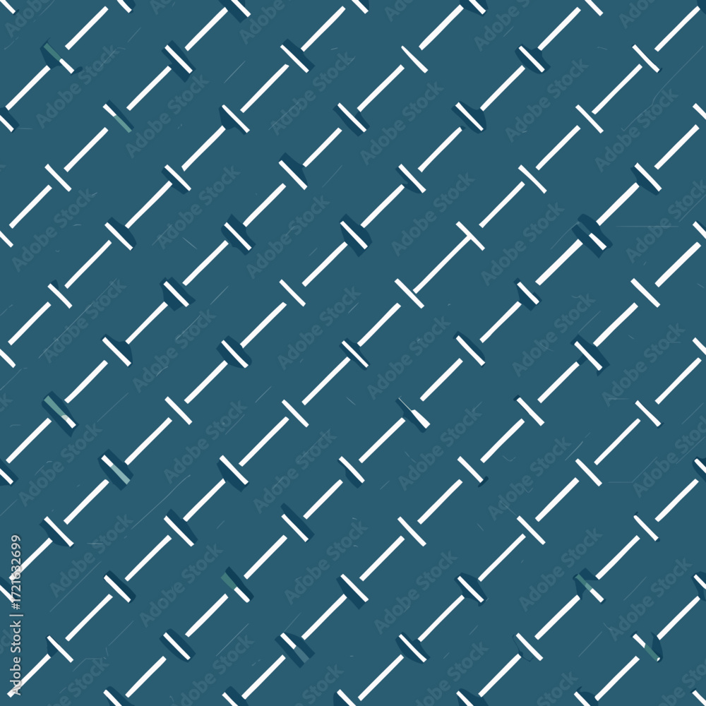 Aufkleber repeating pattern of white lines and short bars on teal background abstract