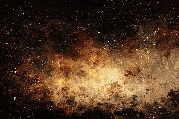 Obraz premium Abstract Cosmic Spatter With Brown And Gold Tones