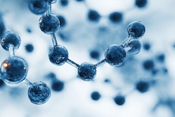 Close-up view of molecular structure.  Abstract scientific image