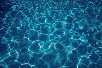 Obraz premium Abstract Blue Water Texture With Sunlight Reflections