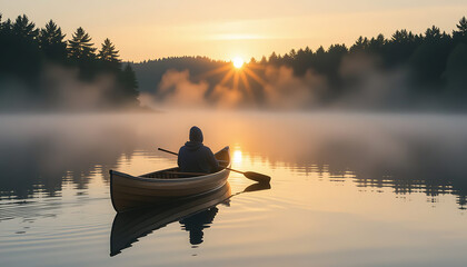 fishing boat on the lake