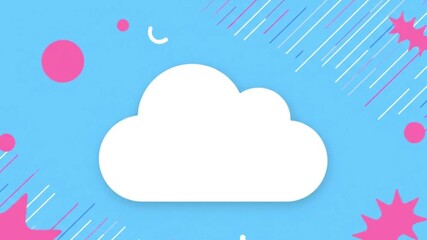 Heart clouds illustration in blue sky with a vector icon design, perfect for a web background concept - Powered by Adobe