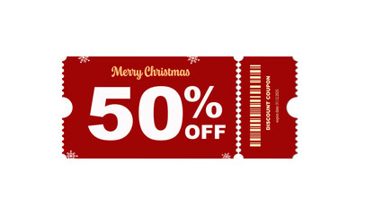 Christmas Coupon Voucher with Festive Holiday Design and Discount Offer