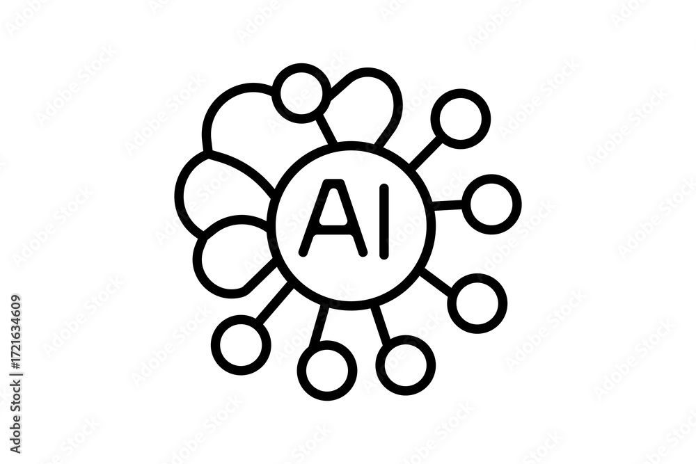 Poster this image illustrates a network diagram representing artificial intelligence (ai).