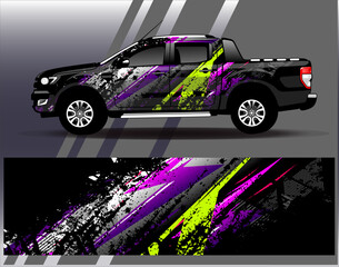 Car wrap design vector. Graphic abstract stripe racing background designs for vehicle, rally, race, adventure and car racing livery