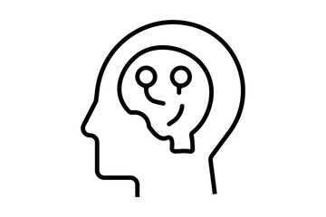 This image represents a human head outline with a brain-like circuit inside.