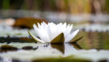 Close-up of a white water lily