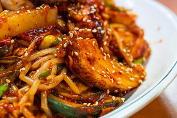 spicy braised seafood called haemuljjim, a Korean cuisine