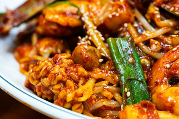 spicy braised seafood called haemuljjim, a Korean cuisine