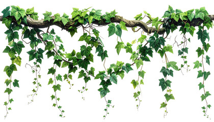 Wild Hanging Ivy Creeper Plant, Realistic Transparent Background