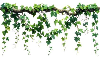 Wild Hanging Ivy Creeper Plant, Realistic Transparent Background