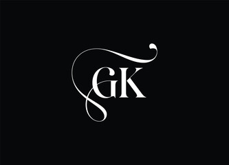 GK Logo Design Vector. Elegant Monogram Logo Design