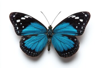 A vibrant blue butterfly