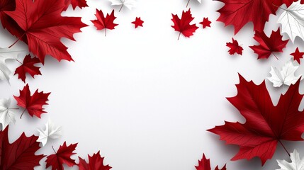 Top View of National Symbols for Canada Day