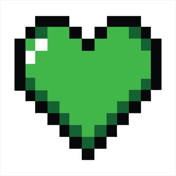 3D pixel heart cursor icon illustration for web and computer design