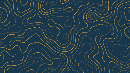 Topographic Contour Lines Pattern on Dark Blue Background abstract