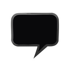 Stylish black empty speech bubble graphic with rough hand drawn texture