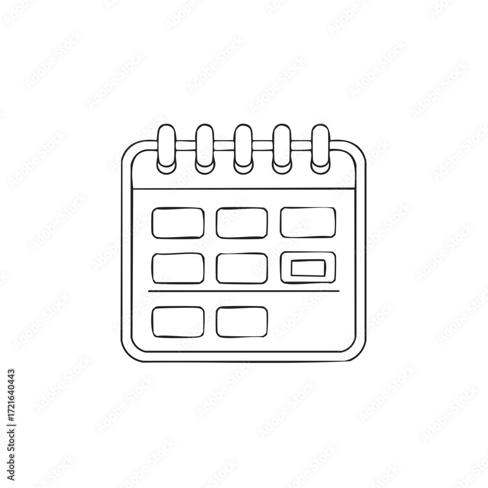 Poster clean linear calendar icon for date management personal schedule and time organization concept