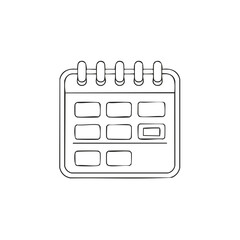 Clean linear calendar icon for date management personal schedule and time organization concept