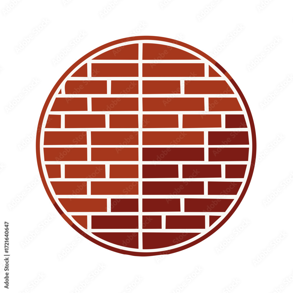 Poster abstract geometric circular brick wall pattern design element with warm gradient colors