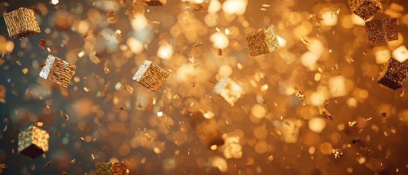 Colorful glitter confetti concept for festive use, suitable for invitations, social media, and lively compositions