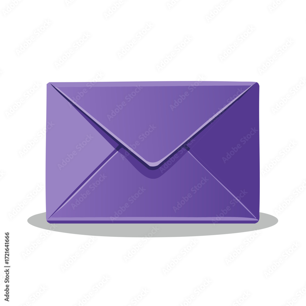 Poster purple mail envelope communication message vector illustration element
