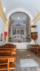 Central nave of the Oratory of the Brotherhood of Souls (Oratorio della Confraternita delle Anime - 1719) - Orosei - Nuoro - Sardinia - Italy