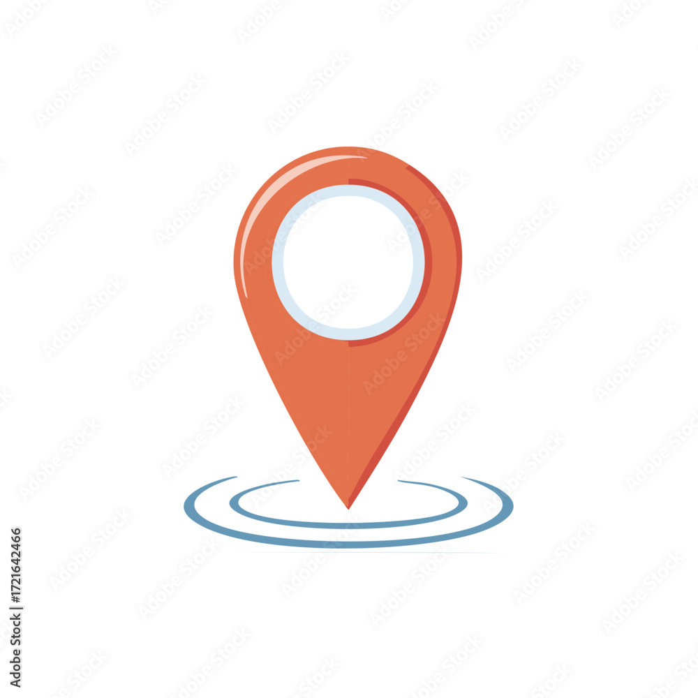 Aufkleber modern orange map pointer symbol for gps navigation destination or important geographic location dis