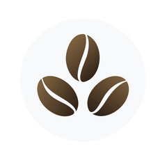 Obraz premium Coffee bean logo on white circle background. Vector illustration