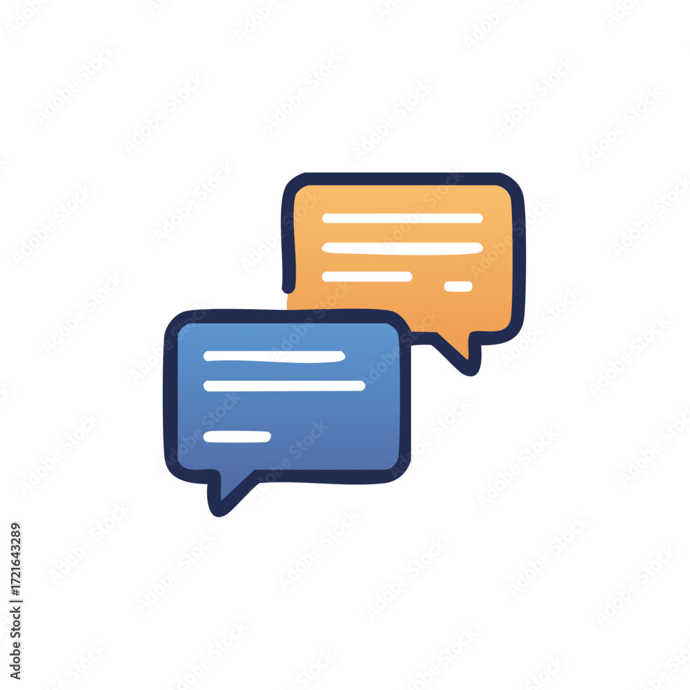 Aufkleber chat bubbles conversation communication dialog talk messaging connection interface simple icon