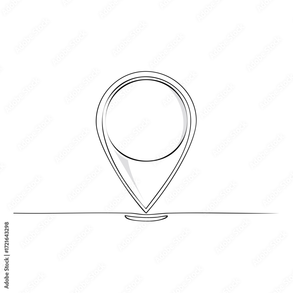 Aufkleber minimalist continuous line drawing location pin map marker navigation icon