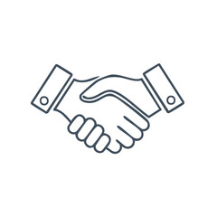 Handshake icon illustration representing agreement, partnership, deal and collaboration