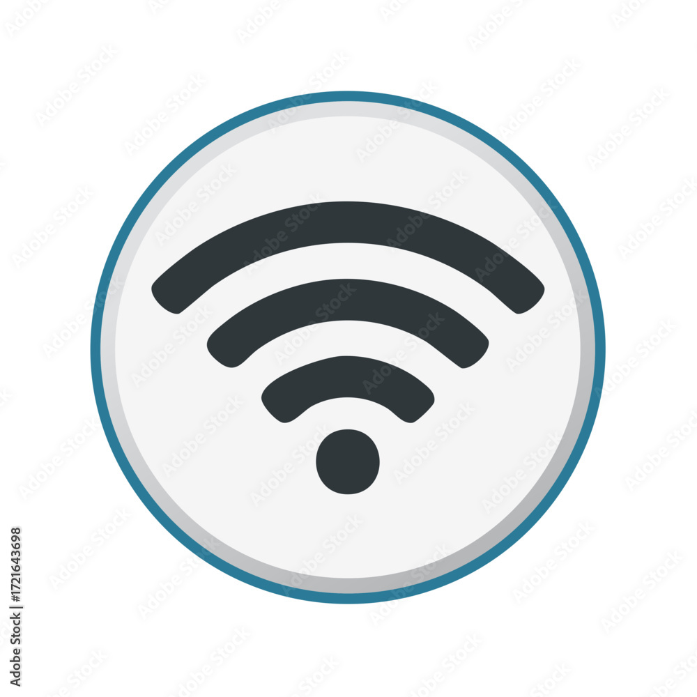 Poster circle with wifi signal symbol - wireless connection availability sign