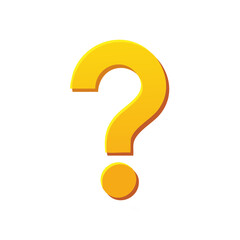 Vibrant yellow question mark symbol graphic illustration for inquiry and doubt concepts