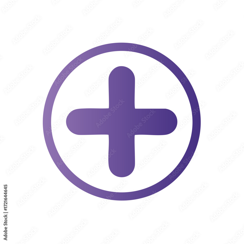 Poster abstract plus sign in circle gradient design element addition symbol