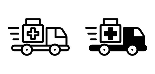 Medical Delivery Icon Collection line & Mixed Style 