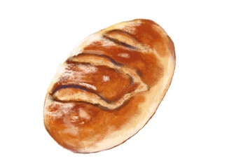 cute baguette bread bun