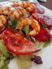 warm tomato and shrimp salad