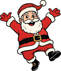 Joyful Santa Claus with Arms Wide Open