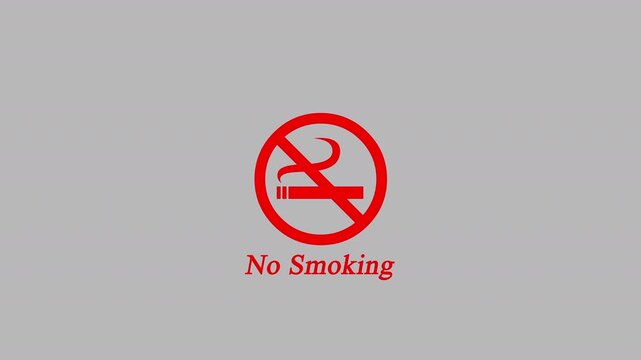 No smoking icon color animation on off white background.