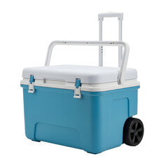 Teal And White Wheeled Cooler