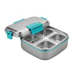 Stainless Steel Lunchbox With Teal Accents